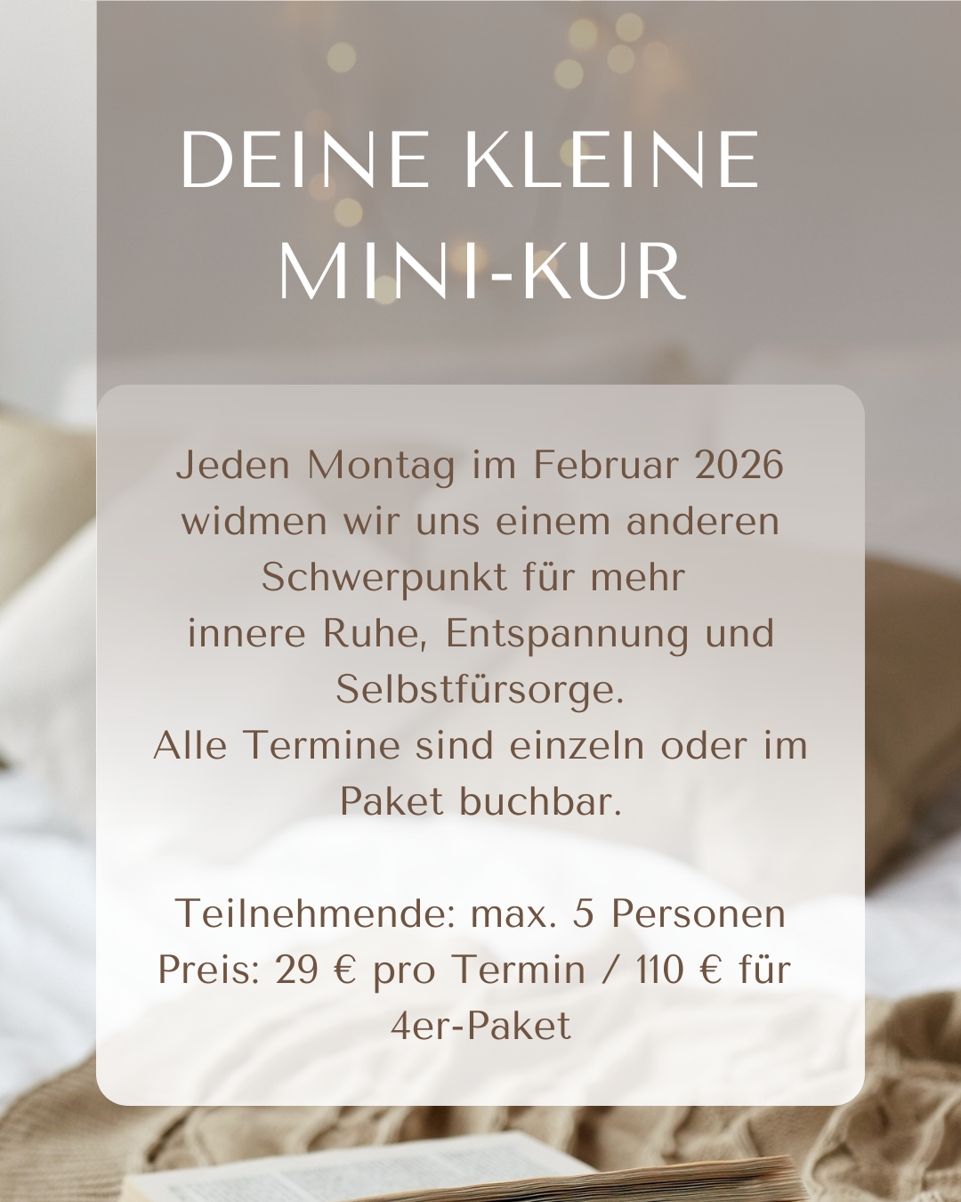 Kleine Pausen Überblick Homepage